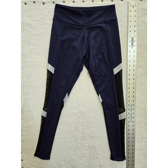 Blue and black Mesh Athletic leggings/ sz small - Picture 3 of 8